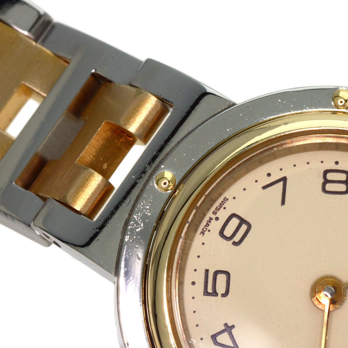 HERMES clipper old buckle Watches Stainless Steel/SSxGP Ladies