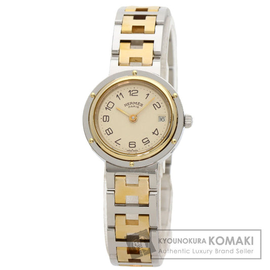 HERMES clipper old buckle Watches Stainless Steel/SSxGP Ladies