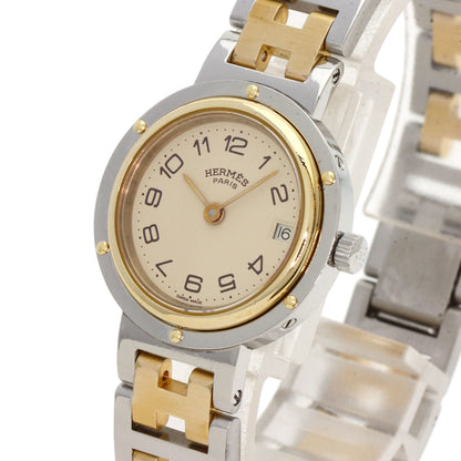 HERMES clipper old buckle Watches Stainless Steel/SSxGP Ladies
