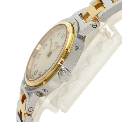 HERMES clipper old buckle Watches Stainless Steel/SSxGP Ladies