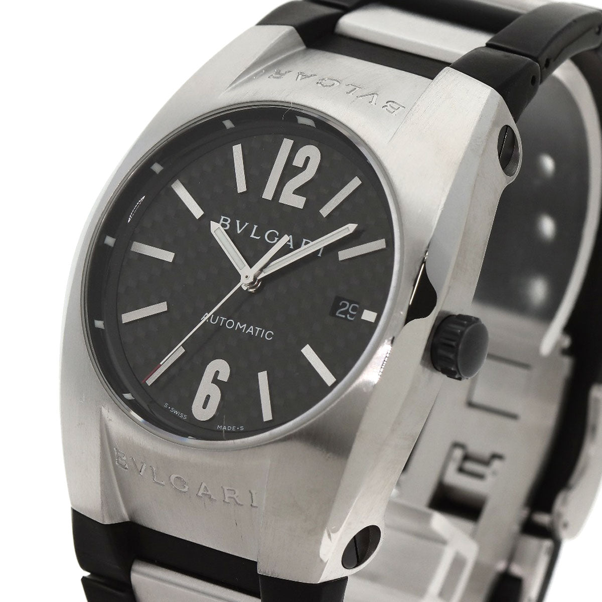 BVLGARI Ergon Carbon Watches EG40S Stainless Steel/Rubber mens