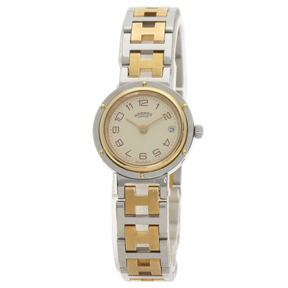 HERMES clipper old buckle Watches  Stainless Steel/SSxGP Ladies