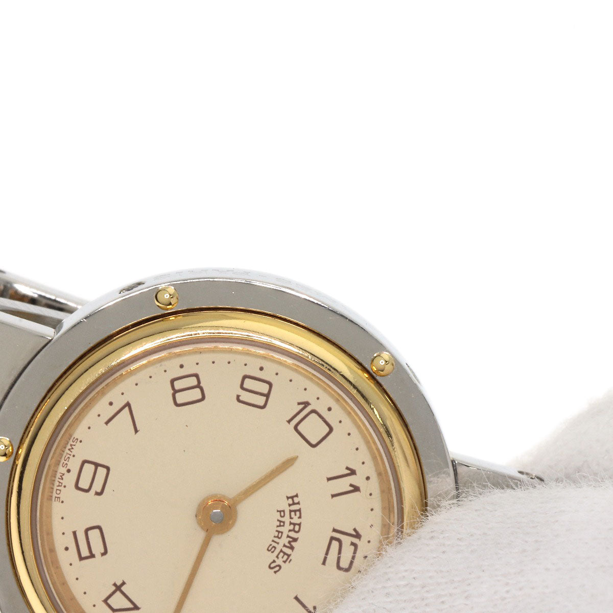 HERMES clipper old buckle Watches  Stainless Steel/SSxGP Ladies