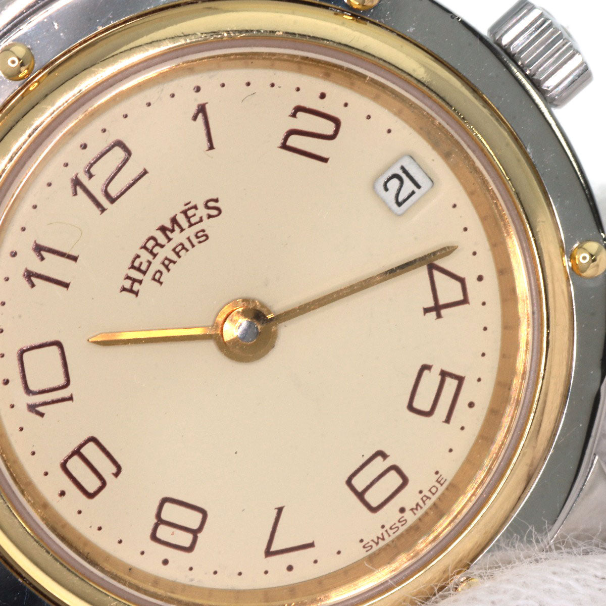 HERMES clipper old buckle Watches  Stainless Steel/SSxGP Ladies