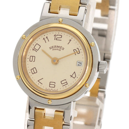 HERMES clipper old buckle Watches  Stainless Steel/SSxGP Ladies
