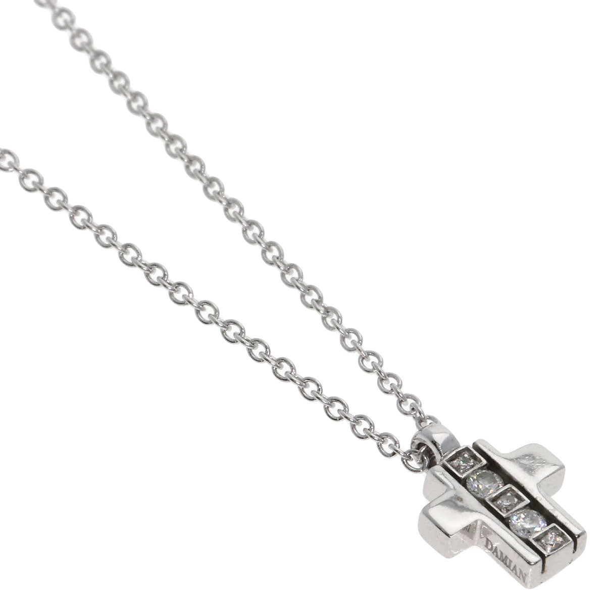 Damiani Mini Symboli Diamond Necklace K18 White Gold Ladies [Used]
