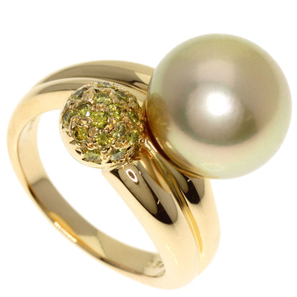 TASAKI Golden Pearl Pearl Diamond Ring K18 Yellow Gold Ladies [Used]