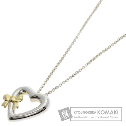 TIFFANY&Co. Heart ribbon Necklace Silver 18K Yellow GoldLadies [Used]