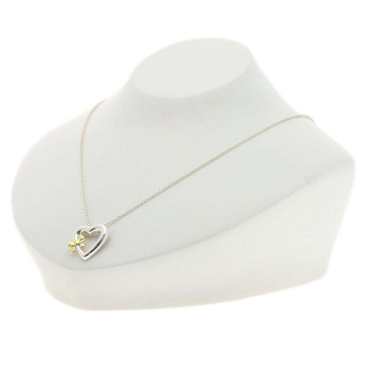 TIFFANY&Co. Heart ribbon Necklace Silver 18K Yellow GoldLadies [Used]
