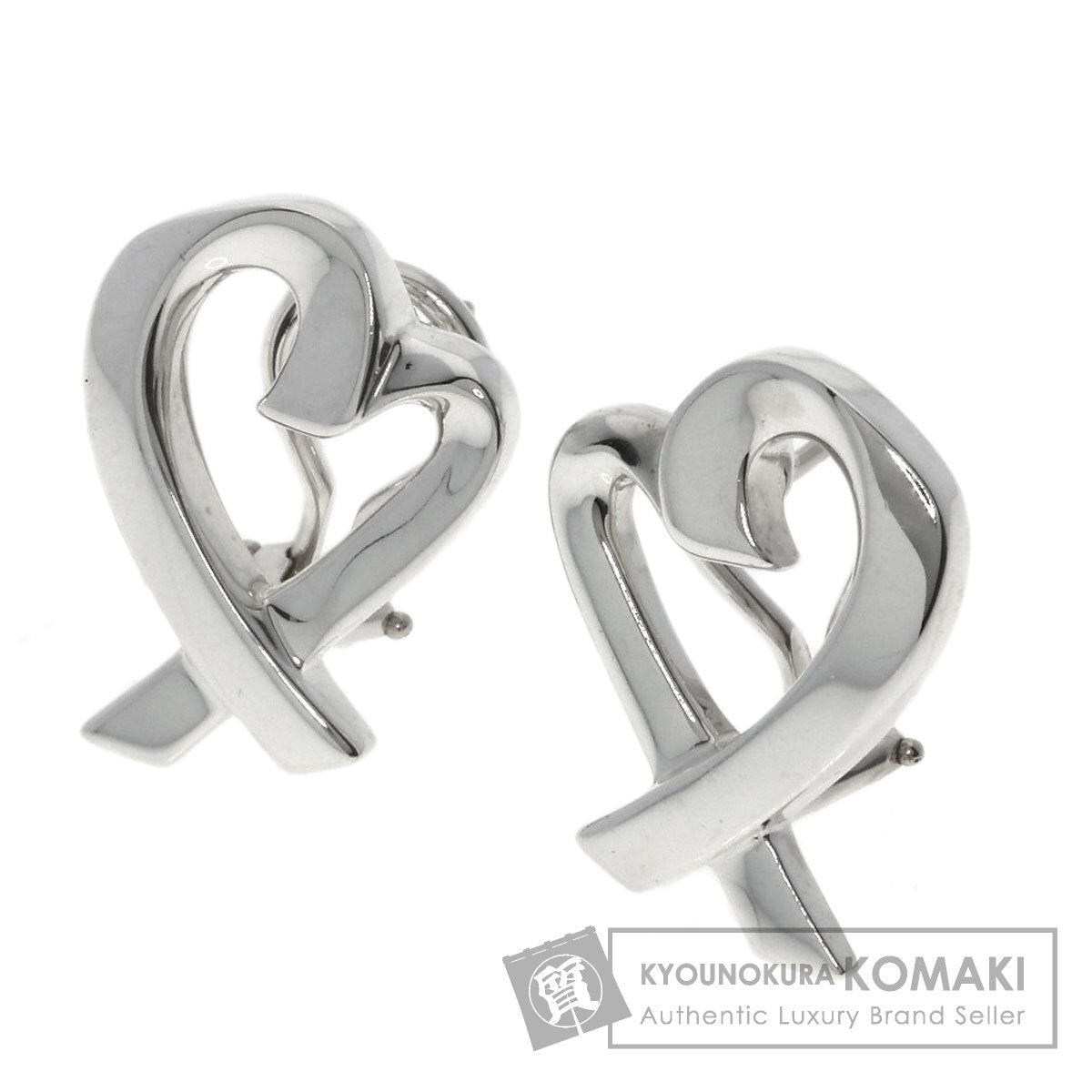 TIFFANY&Co. Loving heart earring Silver Ladies [Used]