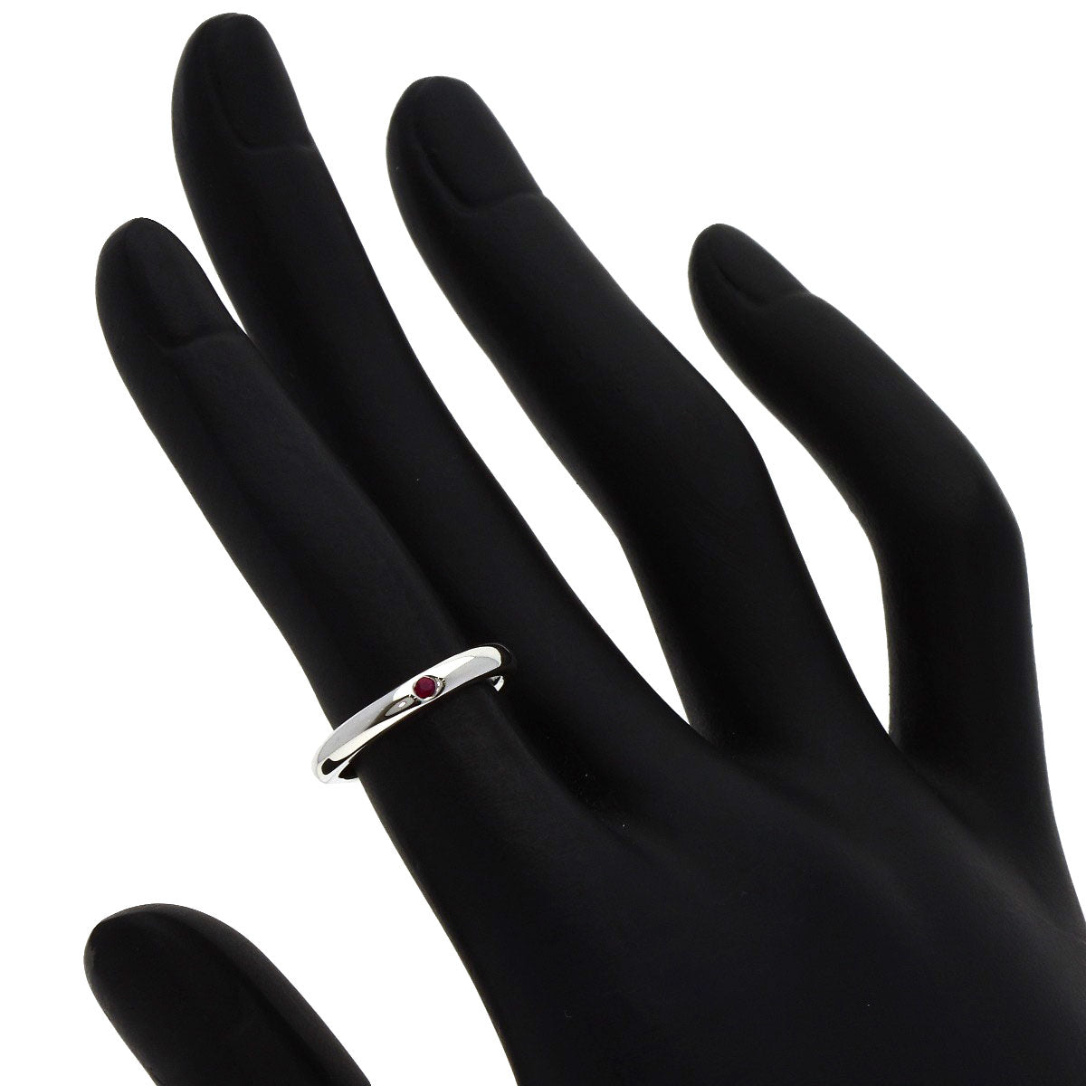 TIFFANY&Co. Stacking band Ruby Ring Silver Ladies [Used]