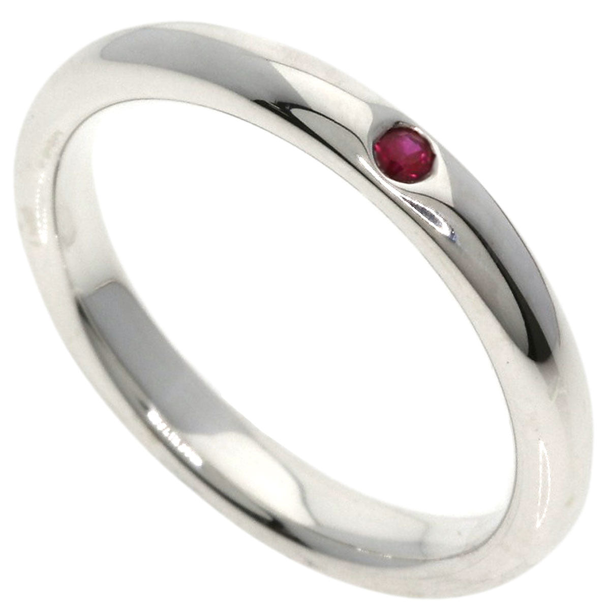 TIFFANY&Co. Stacking band Ruby Ring Silver Ladies [Used]