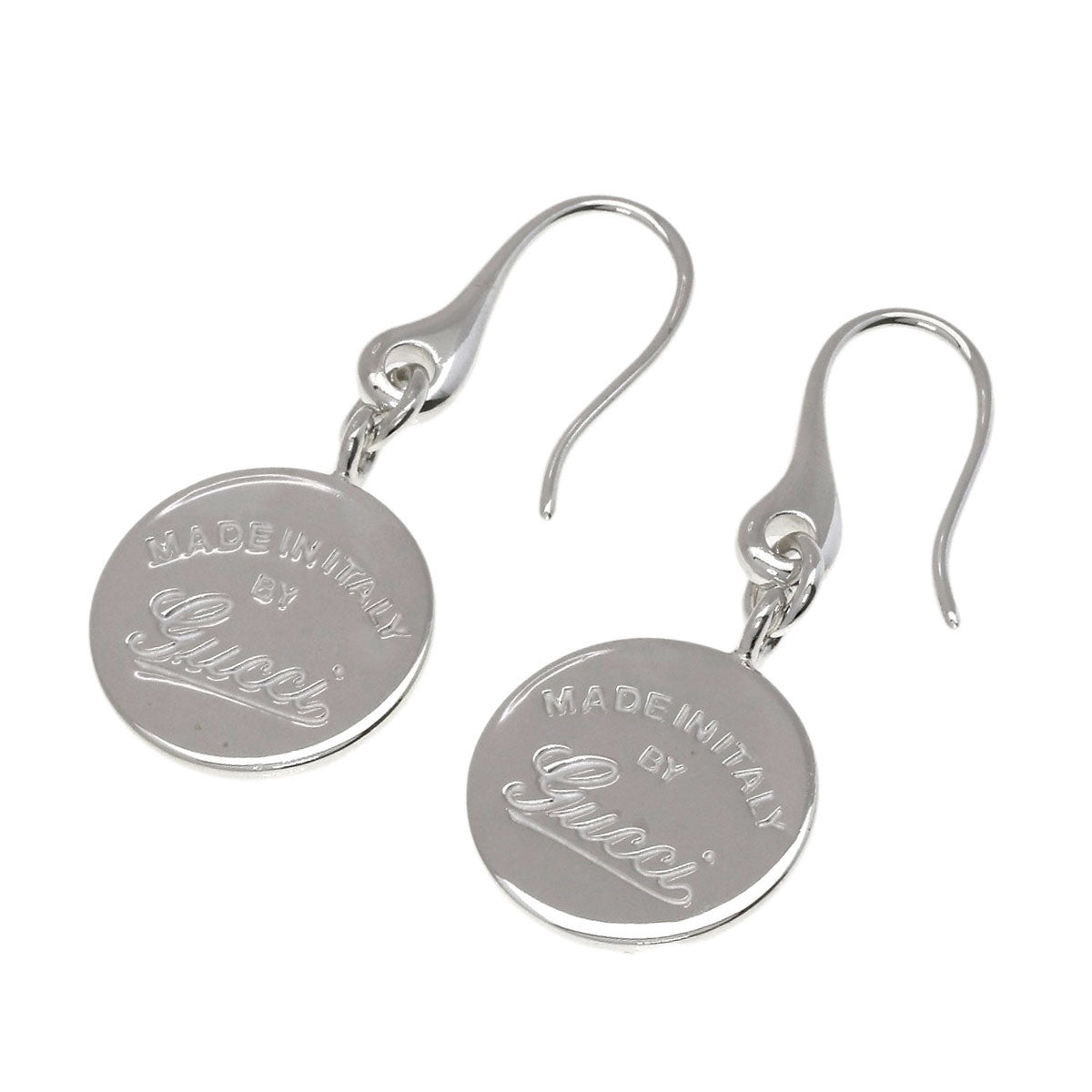 GUCCI Circle Logo Hook earring Silver Ladies [Used]