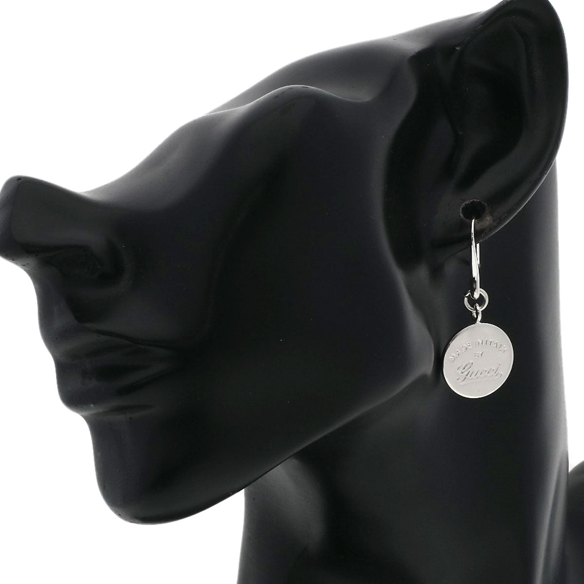 GUCCI Circle Logo Hook earring Silver Ladies [Used]