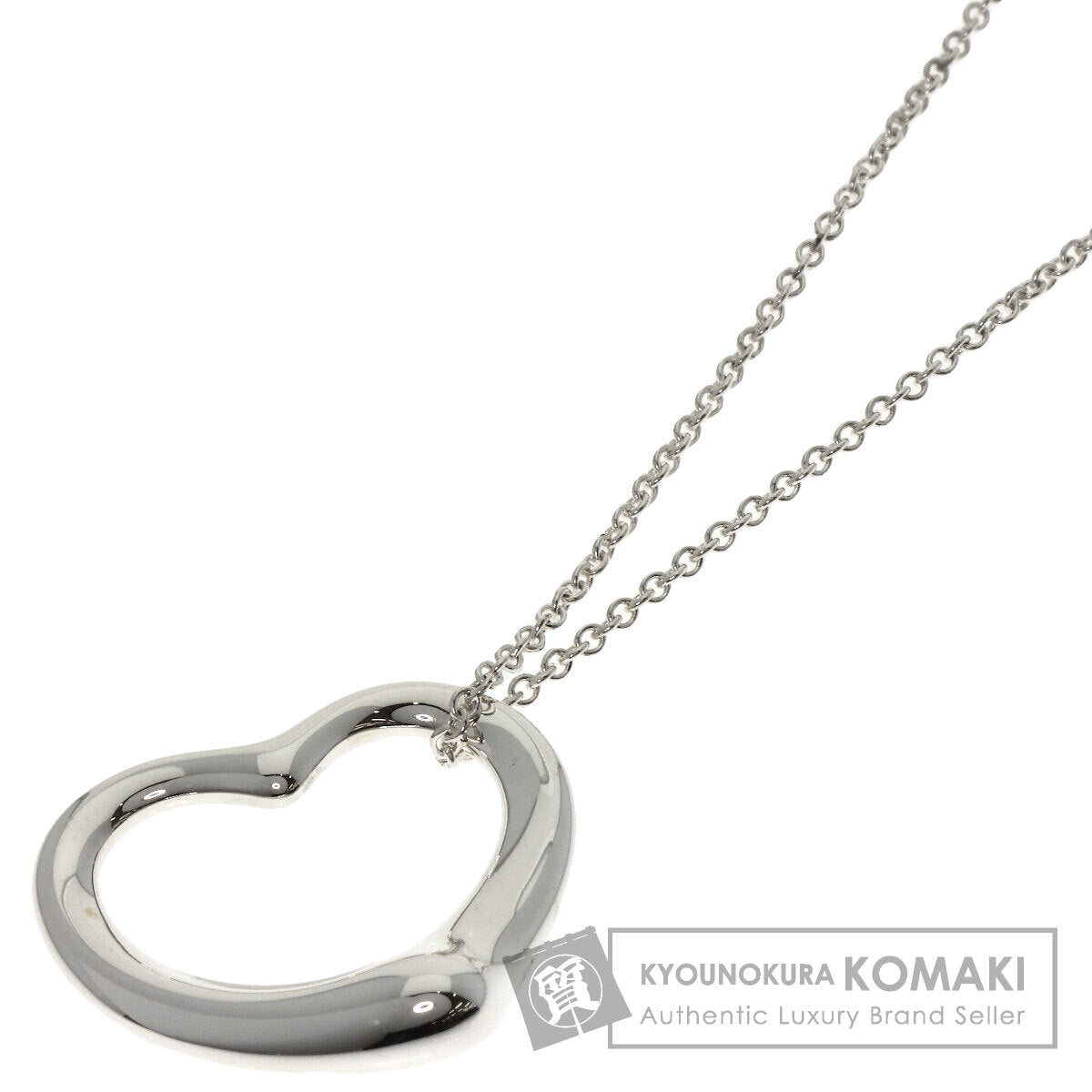 TIFFANY&Co. Open heart Necklace Silver Ladies [Used]