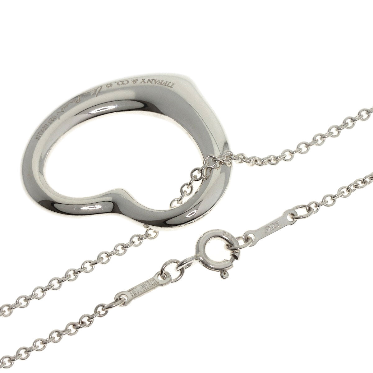 TIFFANY&Co. Open heart Necklace Silver Ladies [Used]