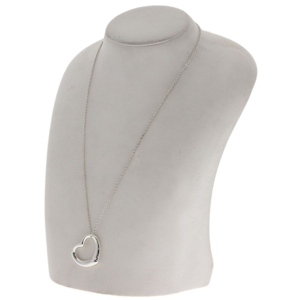 TIFFANY&Co. Open heart Necklace Silver Ladies [Used]