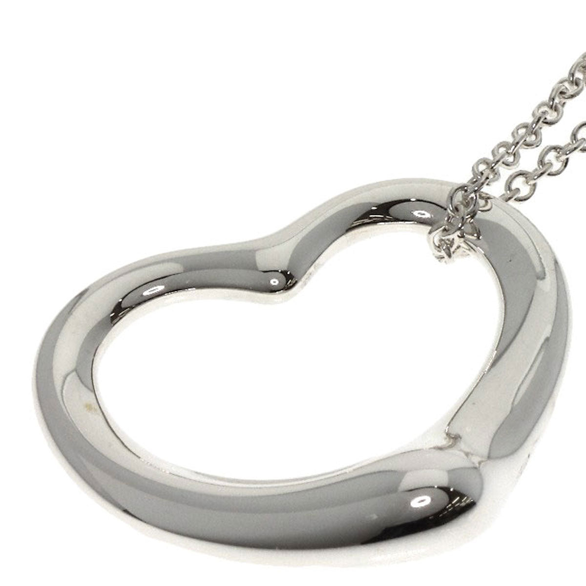 TIFFANY&Co. Open heart Necklace Silver Ladies [Used]