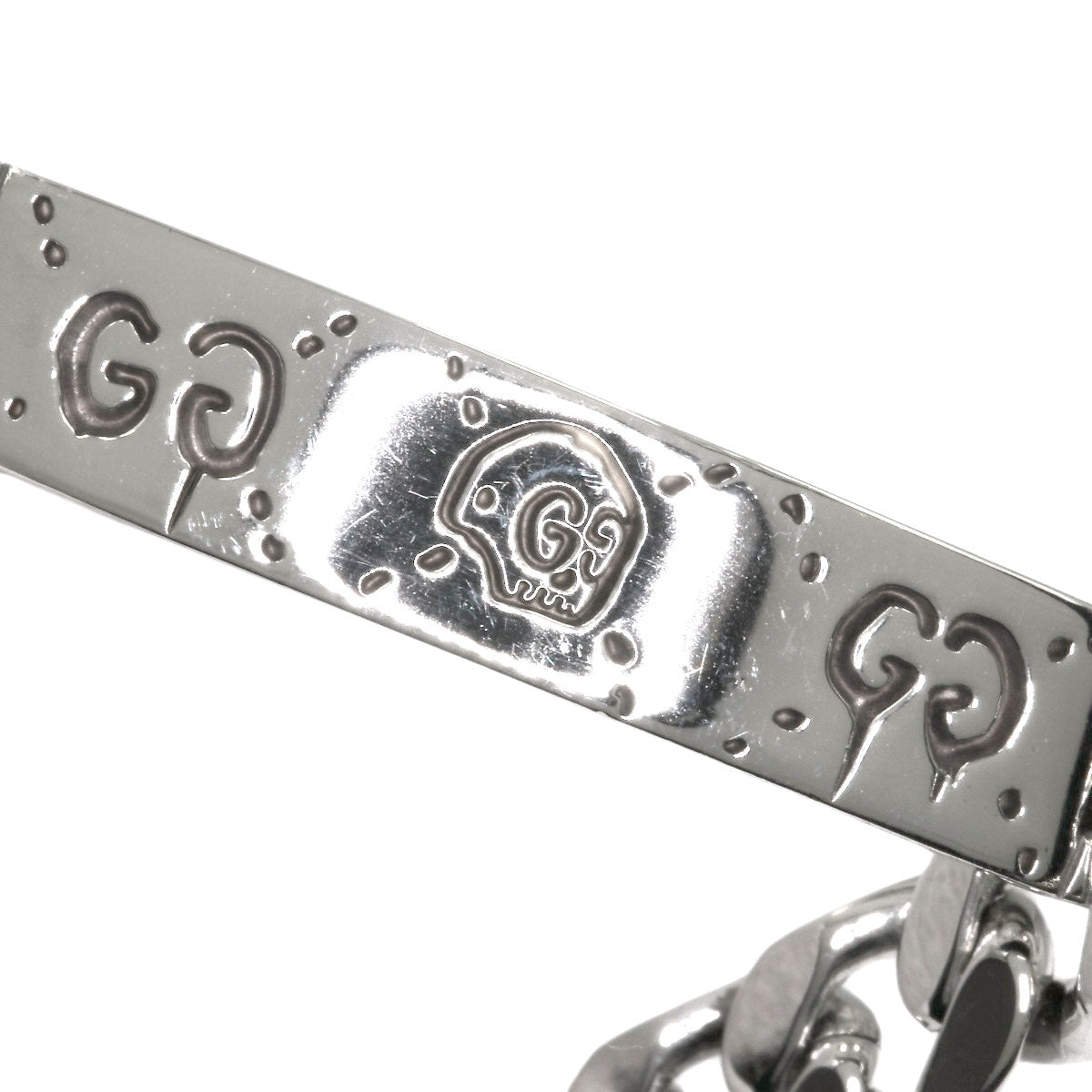 GUCCI Ghost skull motif Bracelet Silver Ladies [Used]