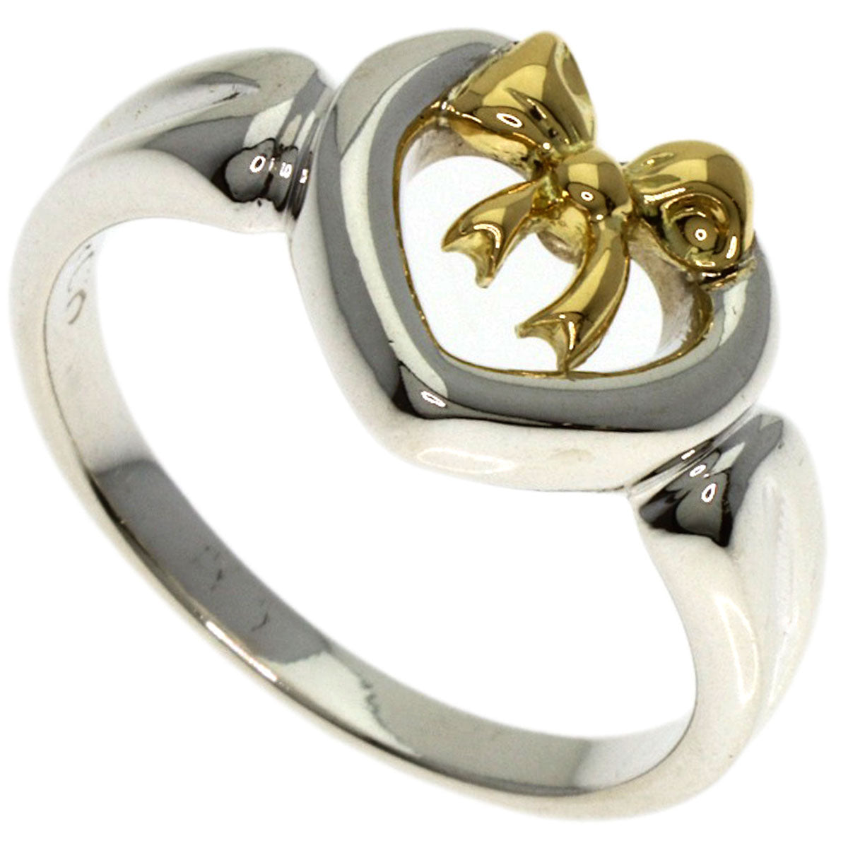 TIFFANY&Co. Heart ribbon Ring Silver 18K Yellow GoldLadies [Used]