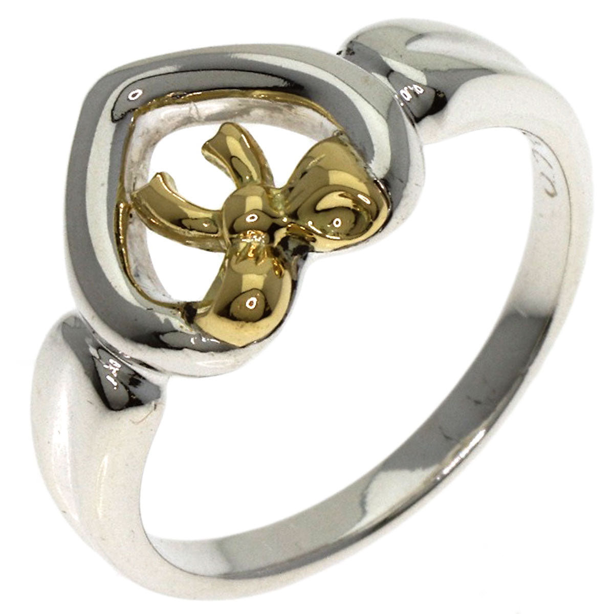 TIFFANY&Co. Heart ribbon Ring Silver 18K Yellow GoldLadies [Used]