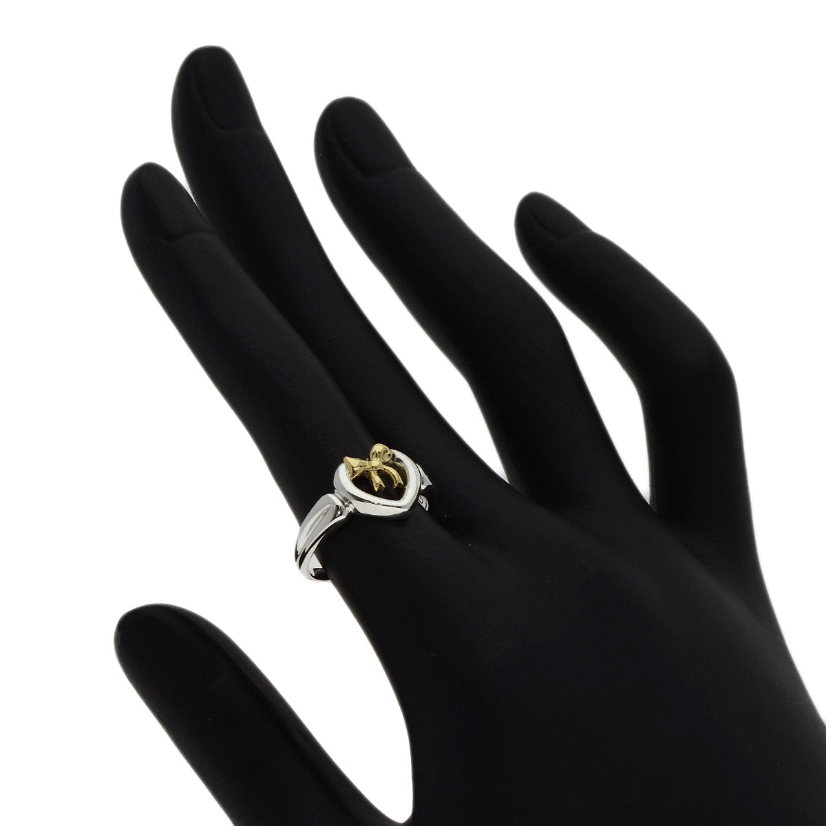 TIFFANY&Co. Heart ribbon Ring Silver 18K Yellow GoldLadies [Used]