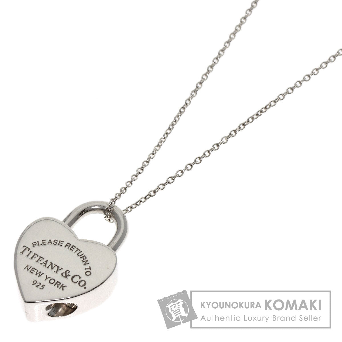 TIFFANY&Co. Heart lock Necklace Silver Ladies [Used]