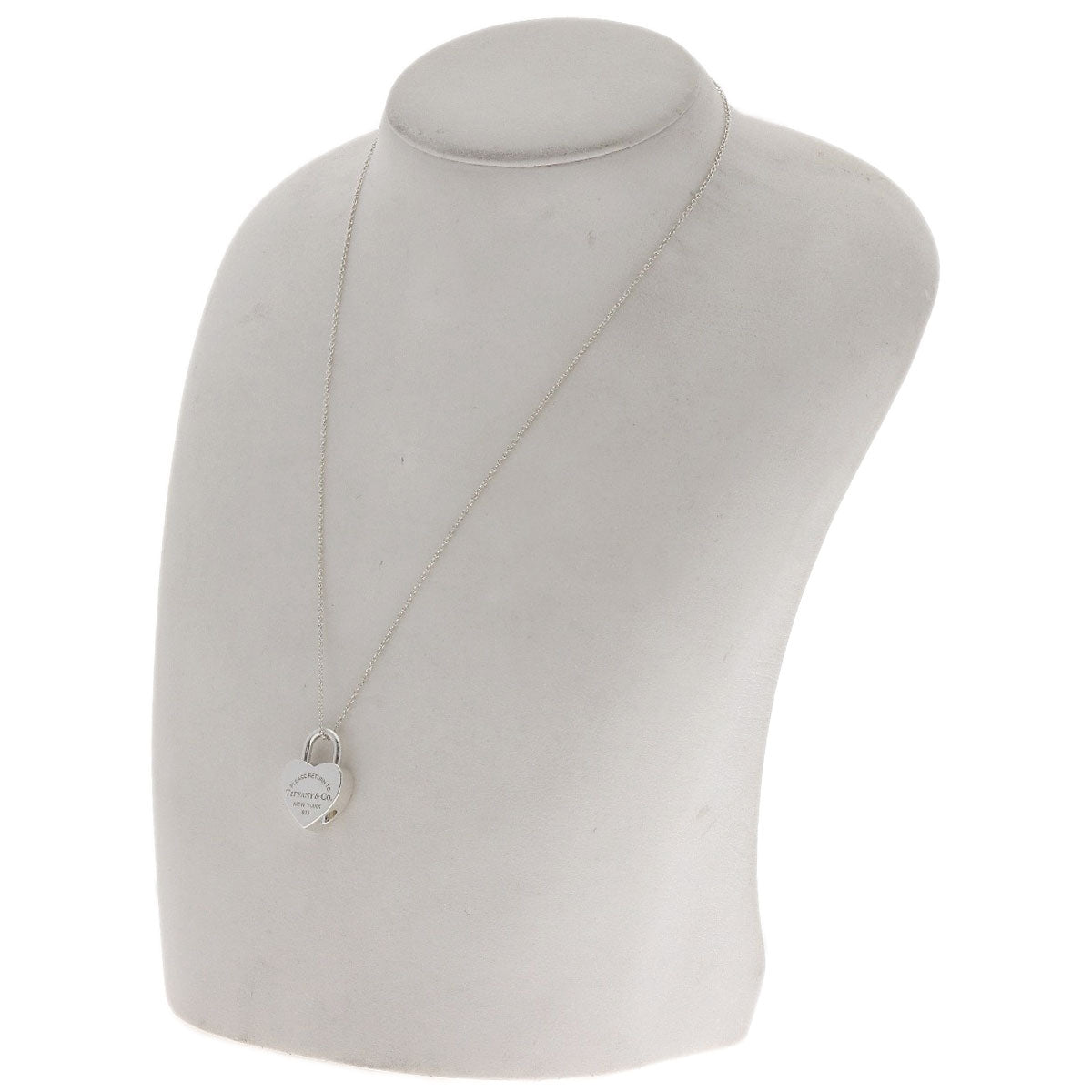 TIFFANY&Co. Heart lock Necklace Silver Ladies [Used]