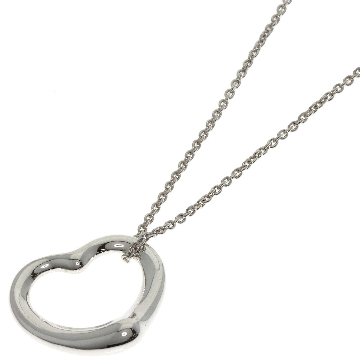 TIFFANY&Co. Open heart Necklace Silver Ladies [Used]