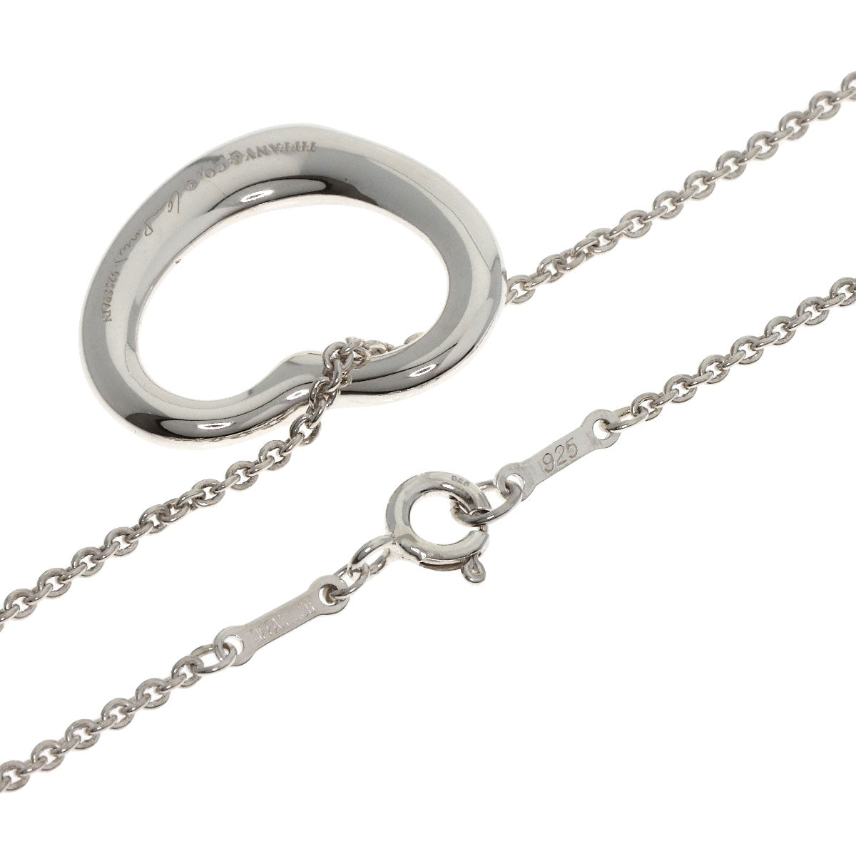 TIFFANY&Co. Open heart Necklace Silver Ladies [Used]