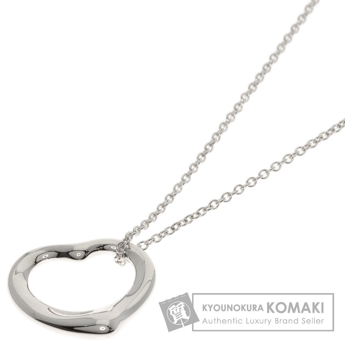 TIFFANY&Co. Open heart Necklace Silver Ladies [Used]