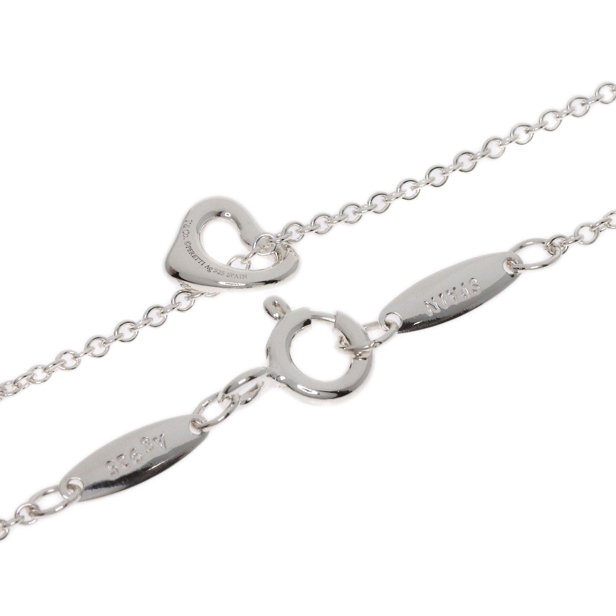 TIFFANY&Co. Open Heart Mini Necklace Silver Ladies [Used]