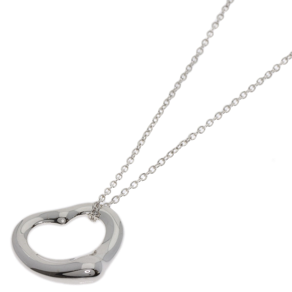 TIFFANY&Co. Open heart Necklace Silver Ladies [Used]