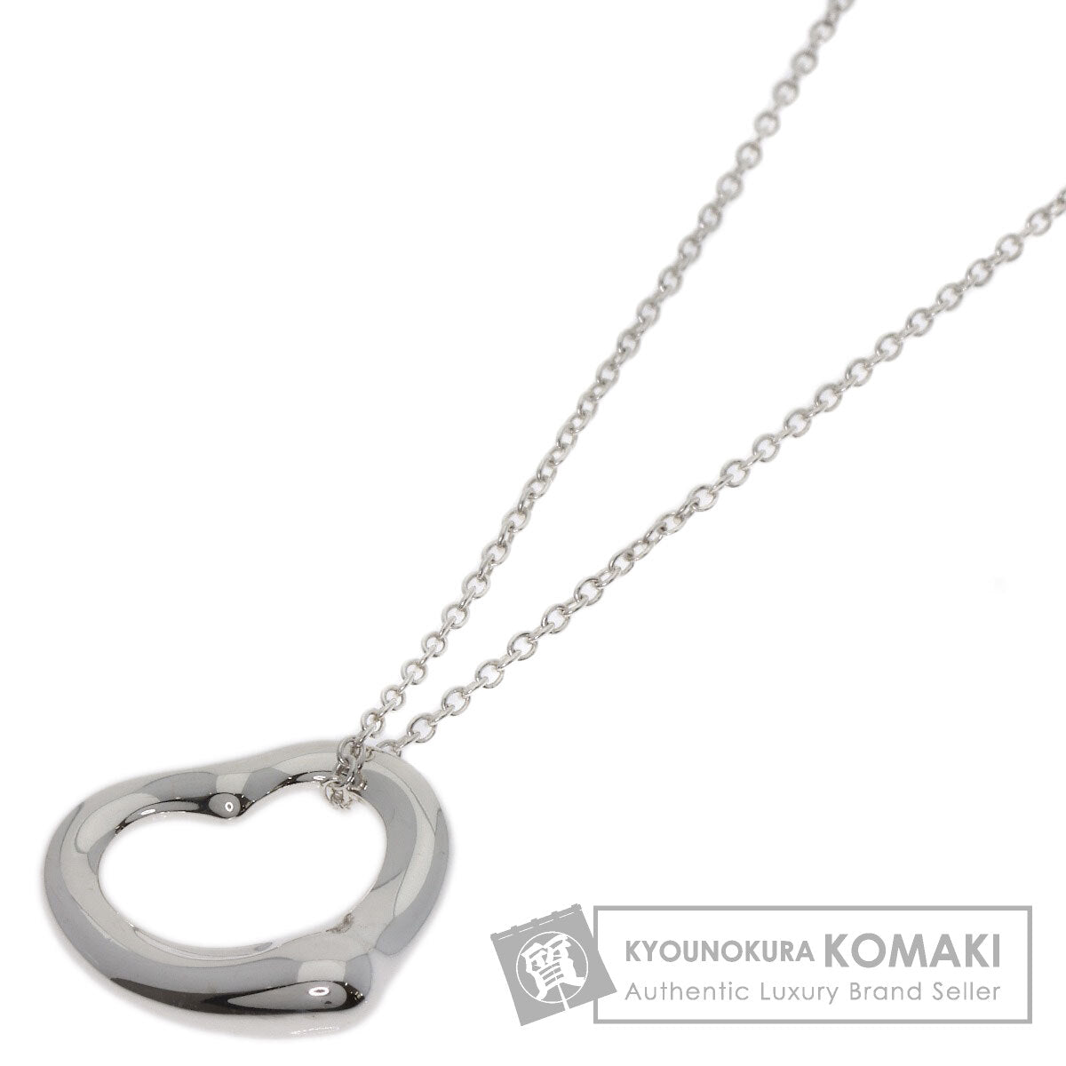 TIFFANY&Co. Open heart Necklace Silver Ladies [Used]