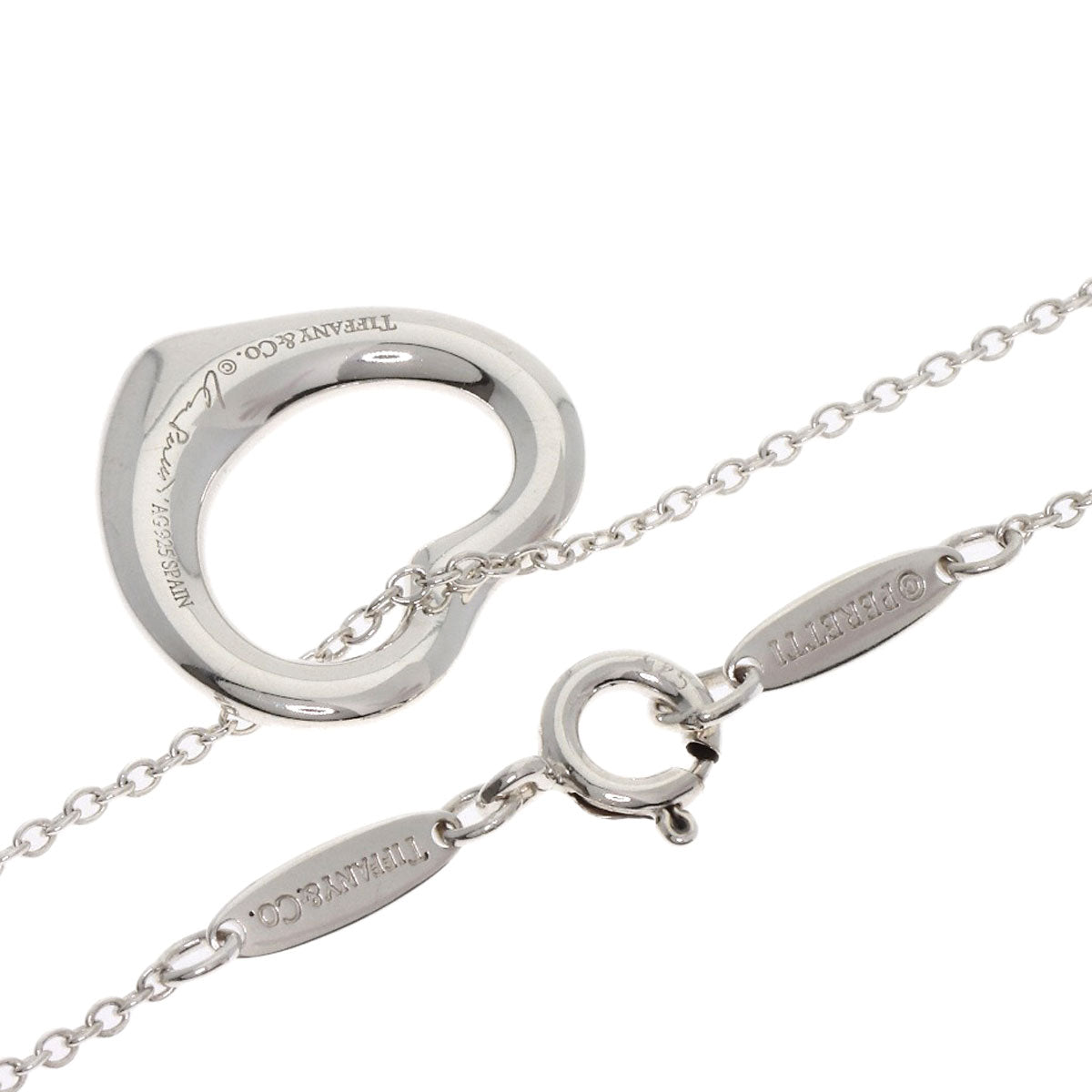 TIFFANY&Co. Open heart Necklace Silver Ladies [Used]