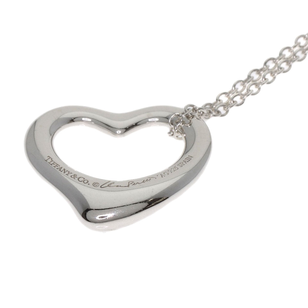 TIFFANY&Co. Open heart Necklace Silver Ladies [Used]