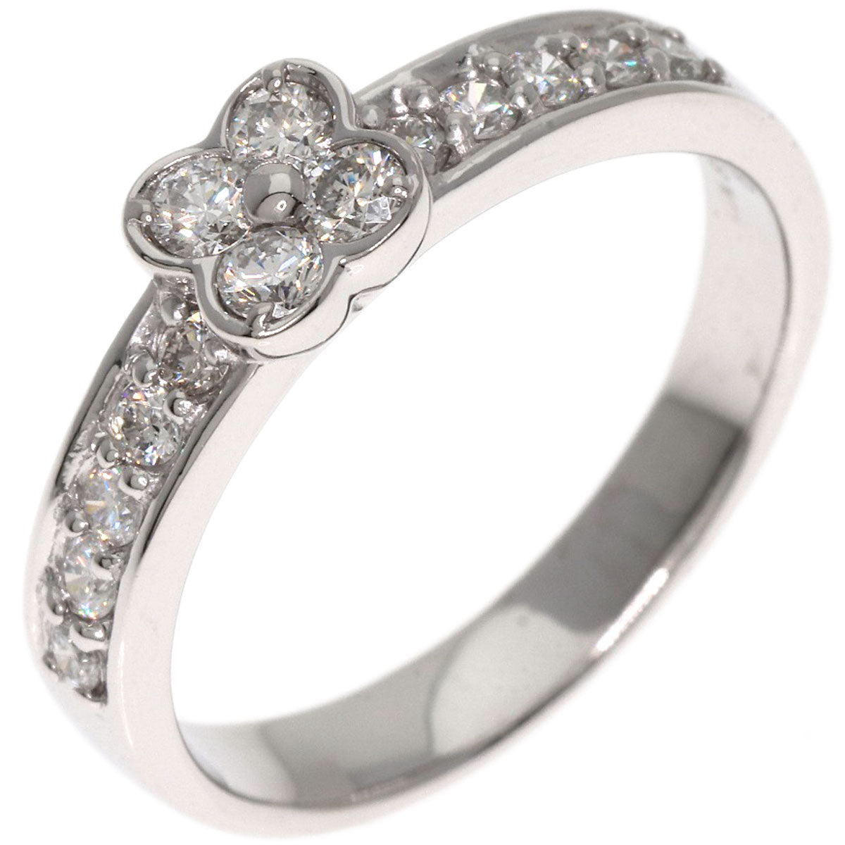 Ponte Vecchio Flower Diamond Ring K18 White Gold Ladies [Used]