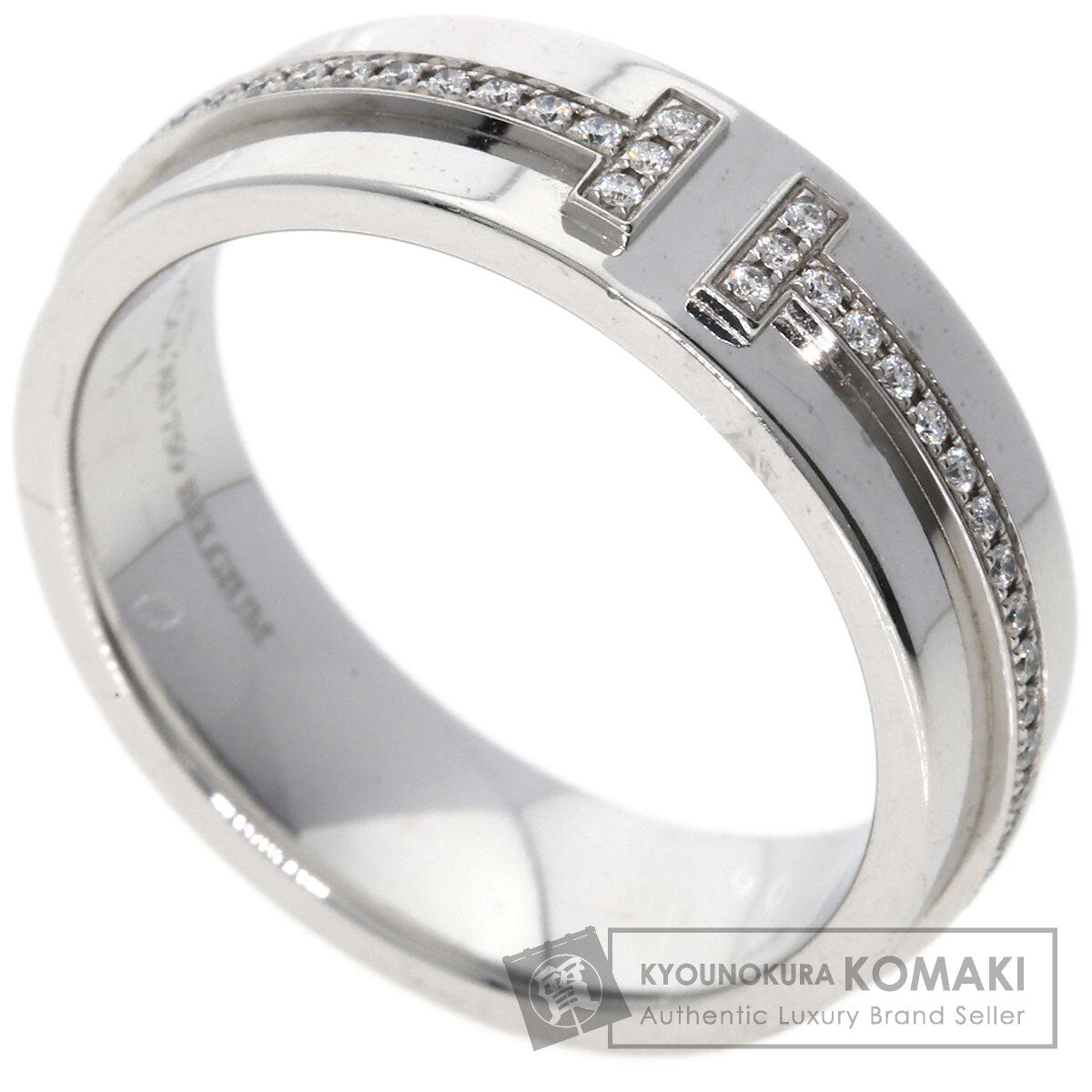 TIFFANY&Co. T TWO Diamond Ring K18 White Gold Ladies [Used]