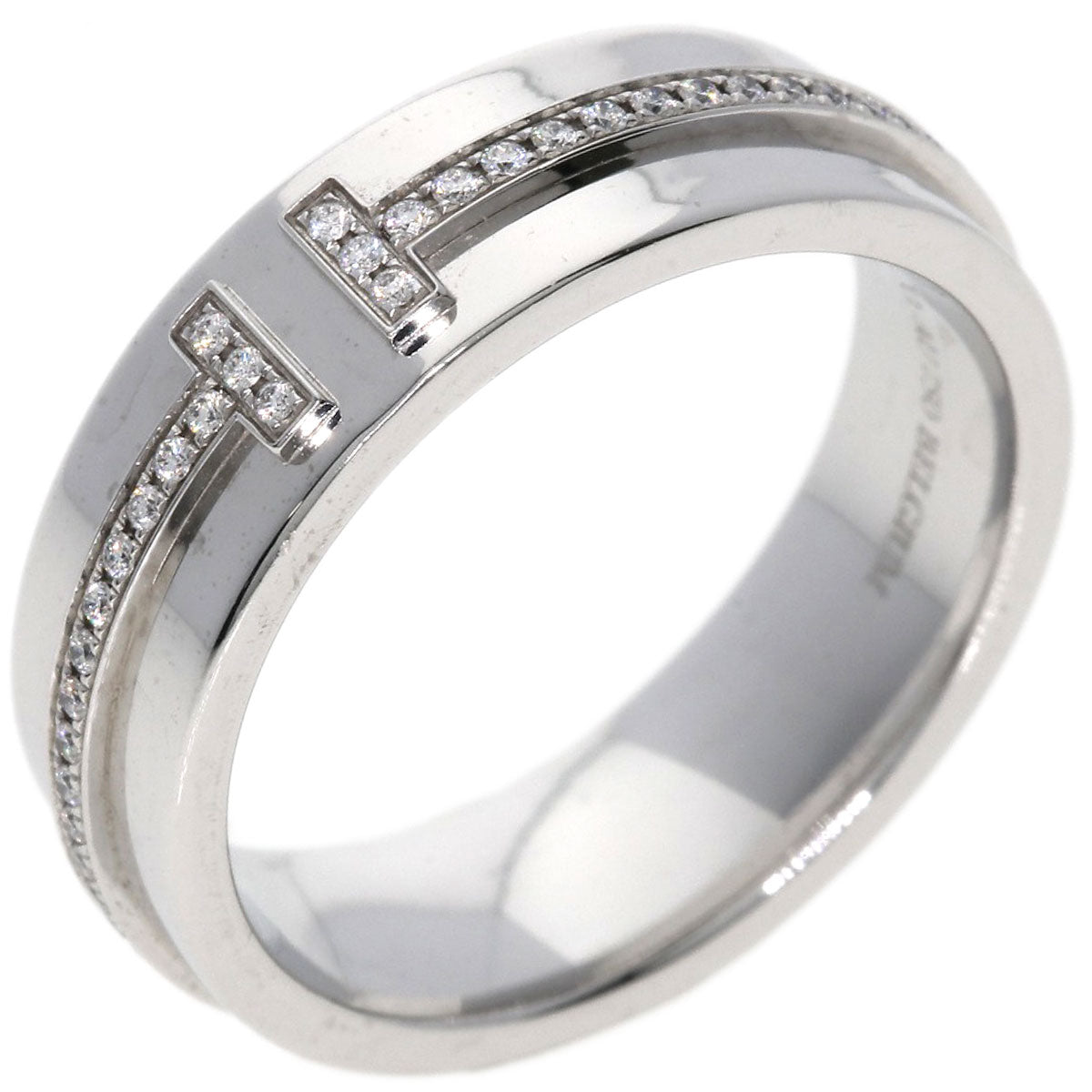 TIFFANY&Co. T TWO Diamond Ring K18 White Gold Ladies [Used]