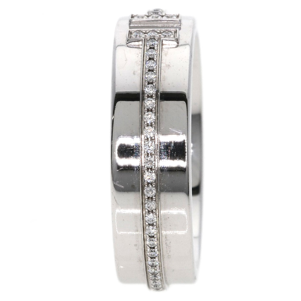 TIFFANY&Co. T TWO Diamond Ring K18 White Gold Ladies [Used]
