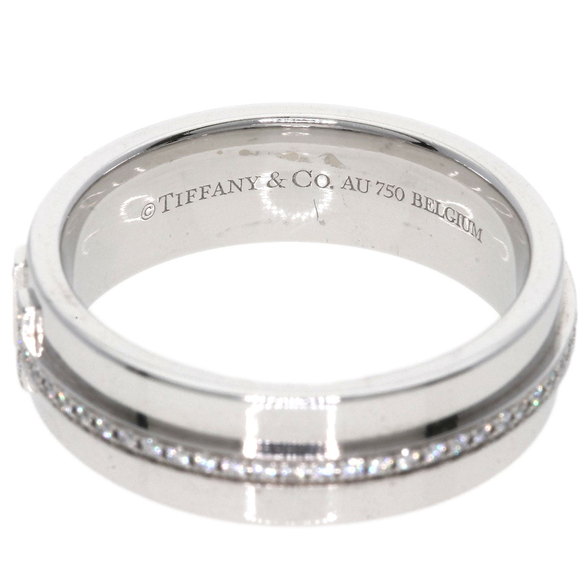 TIFFANY&Co. T TWO Diamond Ring K18 White Gold Ladies [Used]