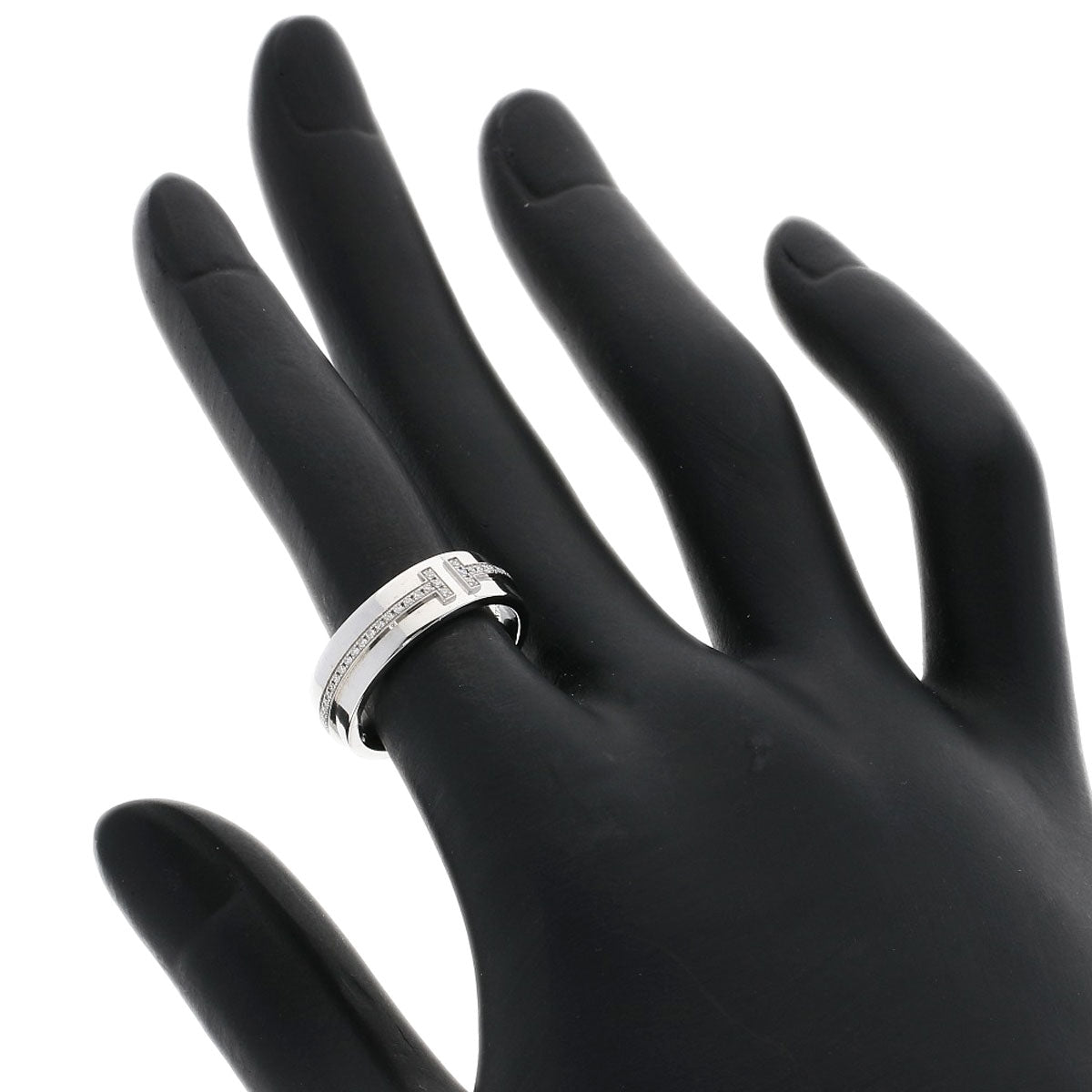 TIFFANY&Co. T TWO Diamond Ring K18 White Gold Ladies [Used]
