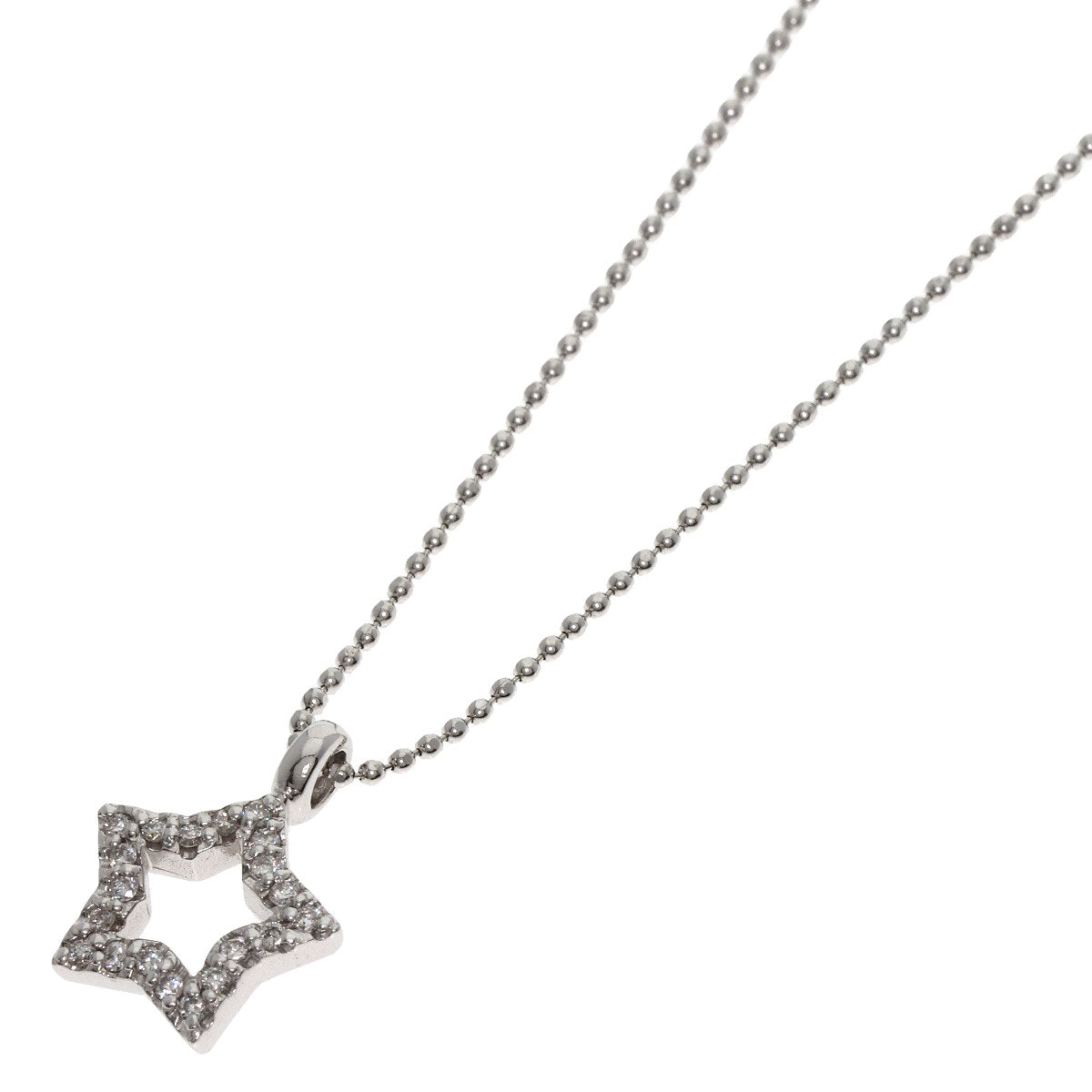 Ponte Vecchio   Star diamond Necklace  K18 White Gold Ladies [Used]