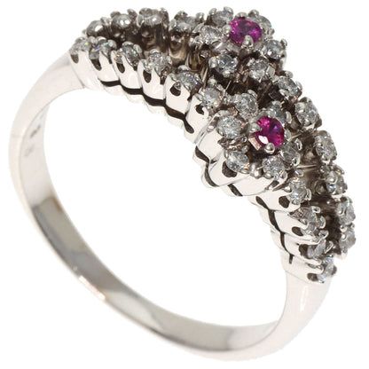 Ponte Vecchio Ruby Diamond Ring K18 White Gold Ladies [Used]