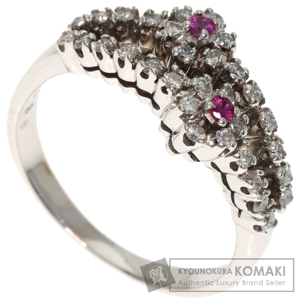 Ponte Vecchio Ruby Diamond Ring K18 White Gold Ladies [Used]