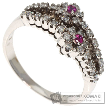 Ponte Vecchio Ruby Diamond Ring K18 White Gold Ladies [Used]