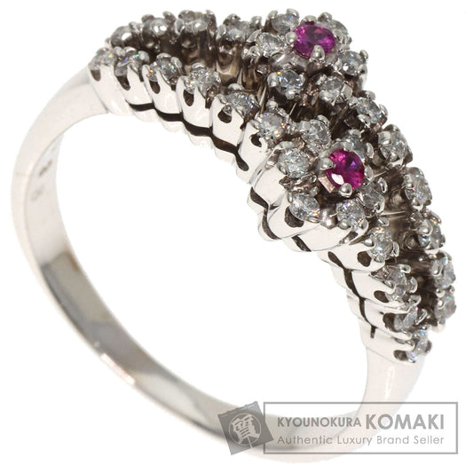 Ponte Vecchio Ruby Diamond Ring K18 White Gold Ladies [Used]