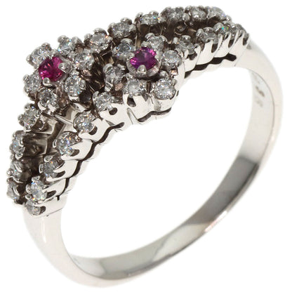 Ponte Vecchio Ruby Diamond Ring K18 White Gold Ladies [Used]