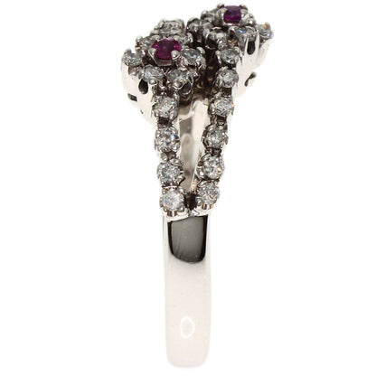 Ponte Vecchio Ruby Diamond Ring K18 White Gold Ladies [Used]