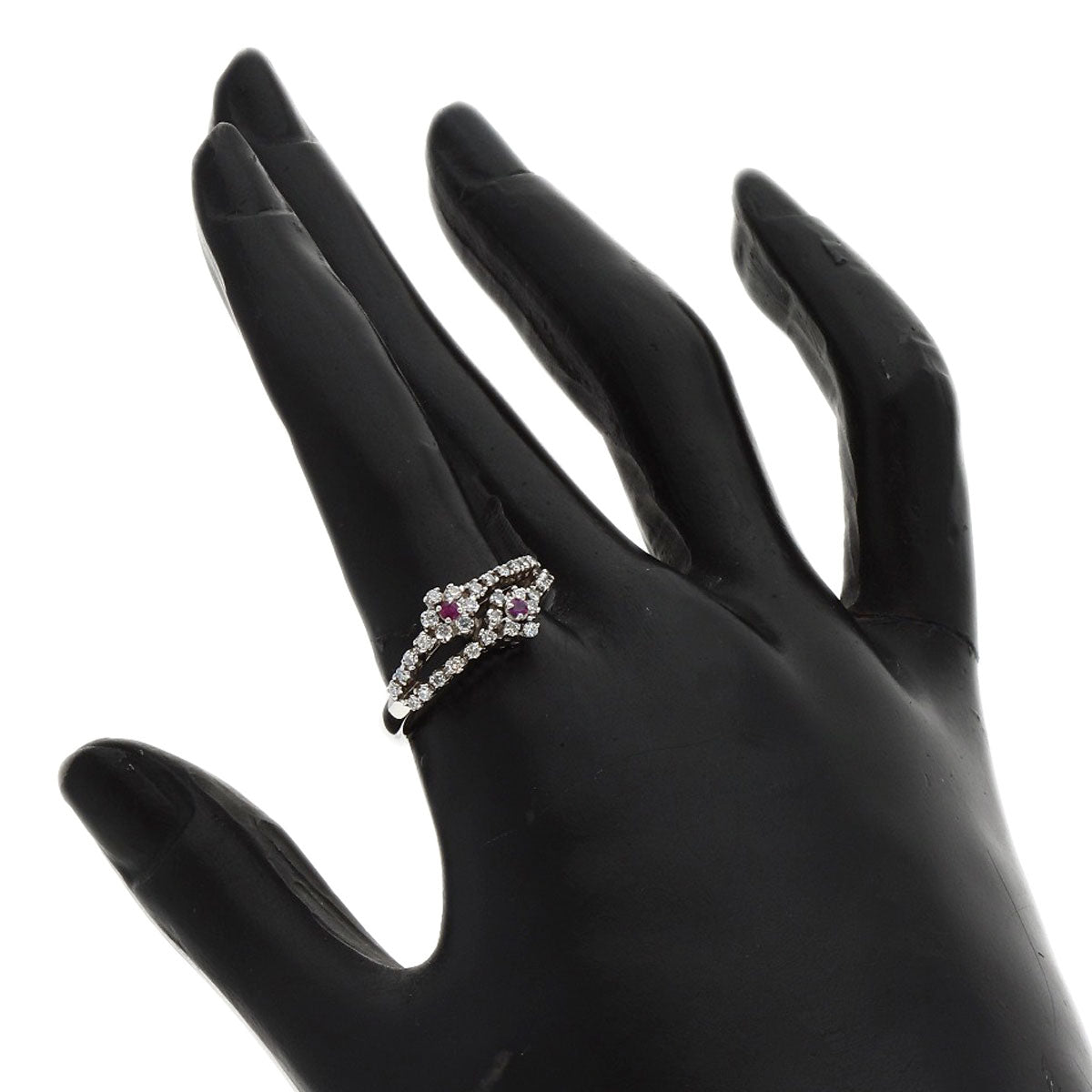 Ponte Vecchio Ruby Diamond Ring K18 White Gold Ladies [Used]